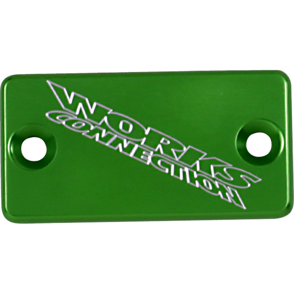 WORKS CONNECTION Anodized Billet Aluminum Front Brake Reservoir Cover - Green 21-128