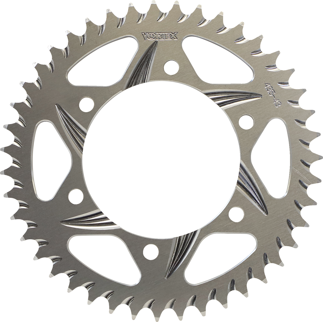 Vortex Aluminum Sprocket - Silver - Rear - 43 Tooth 435-43