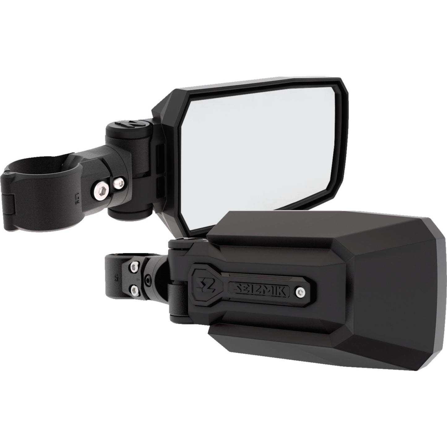 SEIZMIK Mirrors - Trailrider - Side View - Rectangle - Black - 1.75" ROPS - Pair 56-90093KIT