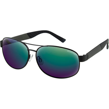 BOBSTER Commandant Sunglasses - Matte Metallic Charcoal/Black Metal - Brown Green Mirror Lens BCOM101HD