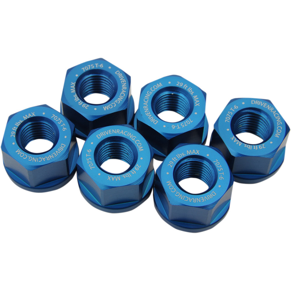 DRIVEN RACING Aluminum Sprocket Nuts - Blue - M10 x 1.25 DSNBL