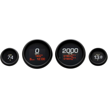 Dakota Digital MLX 4-Gauge Instrument Kit - Black Bezel MLX-8496-K