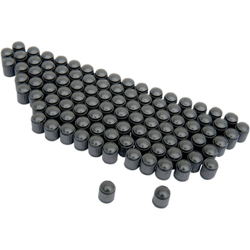 K&L Supply Valve Stem Cap - Black - 100 Pack 32-9989 | Valve Caps