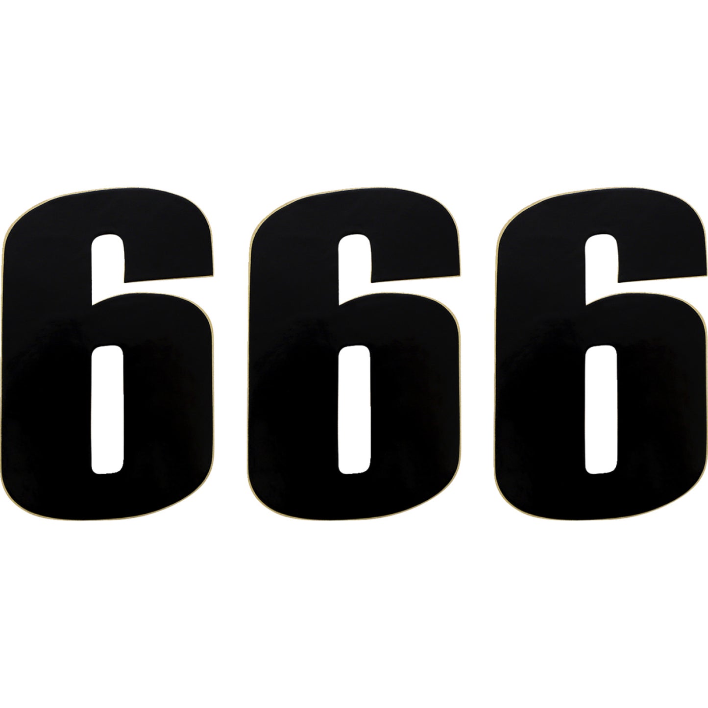 Moose Racing Race Number 6 - Black - 6" 80116