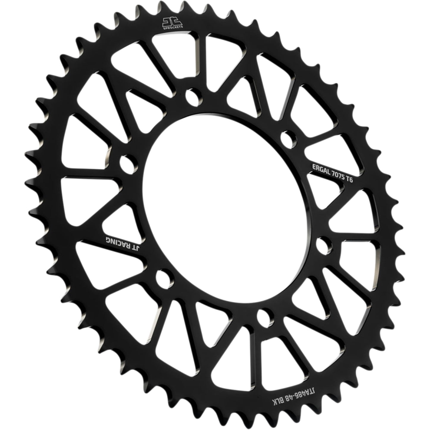 JT SPROCKETS Rear Sprocket - Kawasaki/Yamaha - Black - 48-Tooth JTA486.48BLK by JT Rear Sprockets Aluminum/Alloy