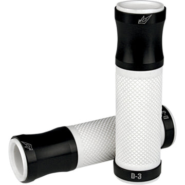 DRIVEN RACING 7/8" D3 Grips - Black/White D3BK/WT