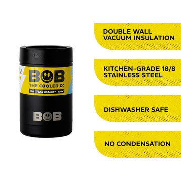 BOBs 12Oz Short Double Wall Vacuum Insulated Can Cooler