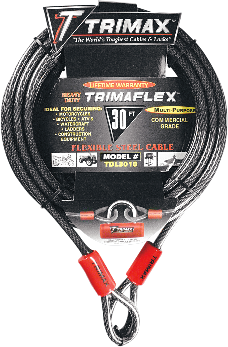 TRIMAX Cable Lock - Dual Loop - 30' TDL3010
