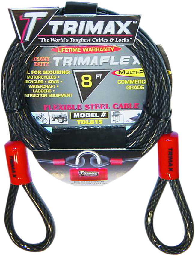 TRIMAX Cable Lock - Dual Loop - 8' TDL815