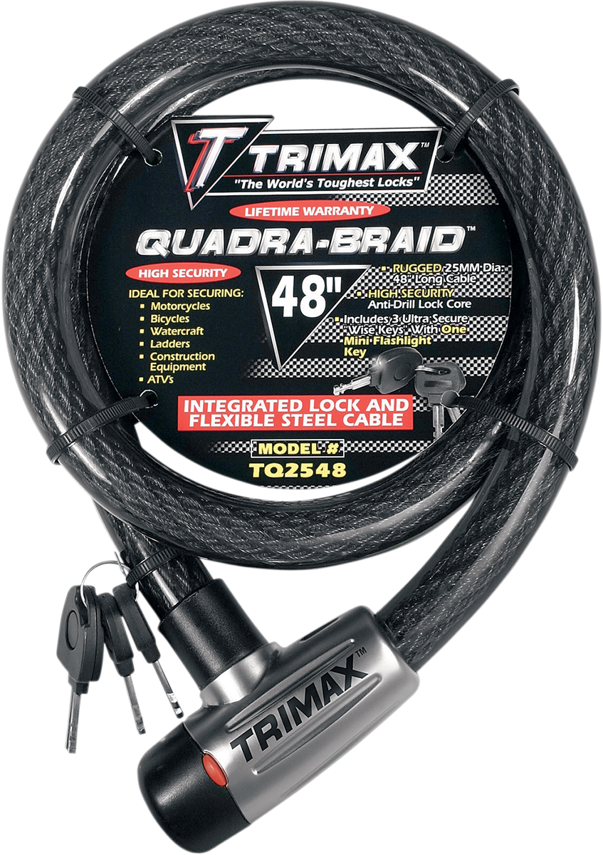 TRIMAX Quad Braid Cable Lock - 48" TQ2548