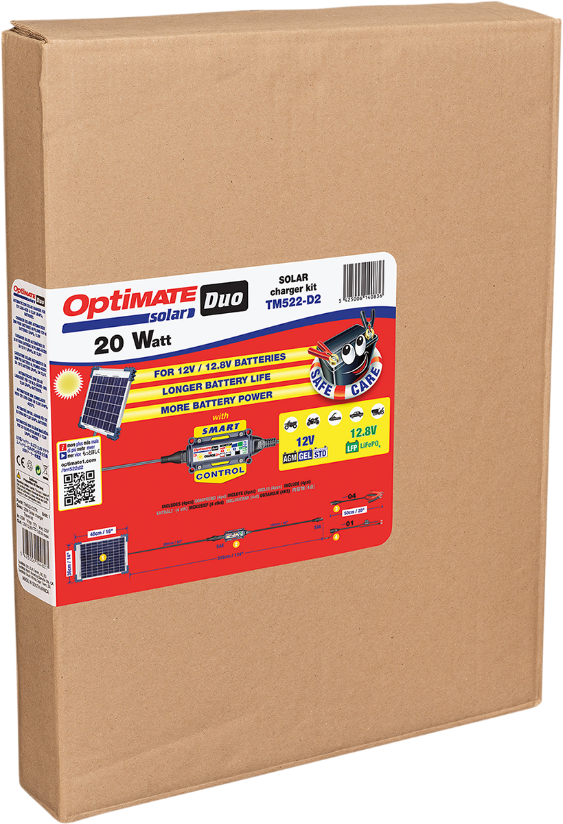 TECMATE Battery Charger/Maintainer - Solar DUO - 20 W TM522-D2