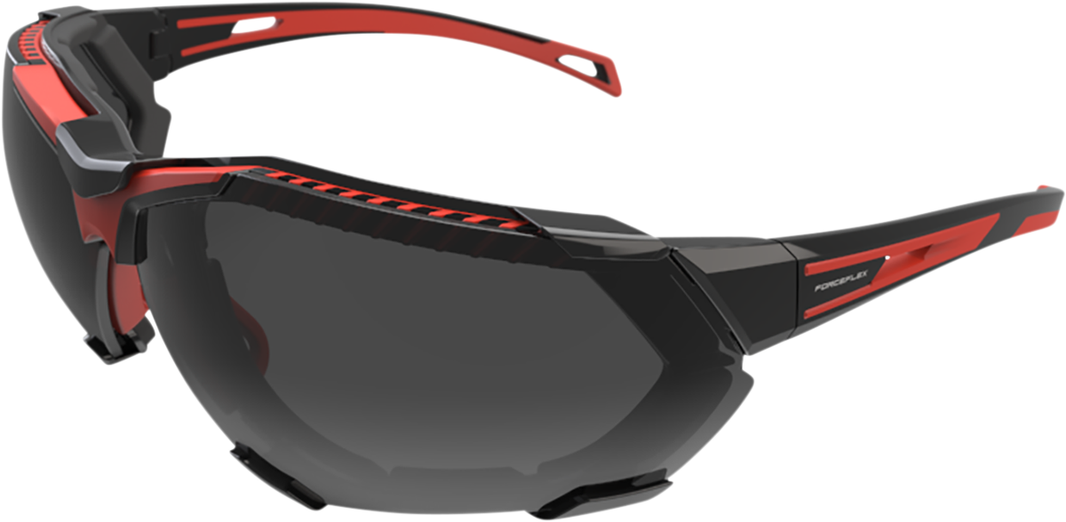 FORCEFLEX FF4 Sunglasses - Foam - Black/Red - Smoke Lens FF4-01045-041