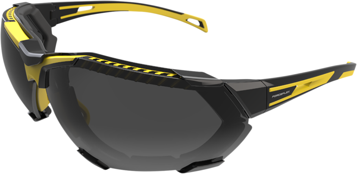 FORCEFLEX FF4 Sunglasses - Foam - Black/Yellow - Smoke Lens FF4-01095-041
