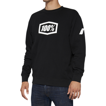 100% Icon Long-Sleeve Fleece Sweatshirt - Black - Small 20026-00000