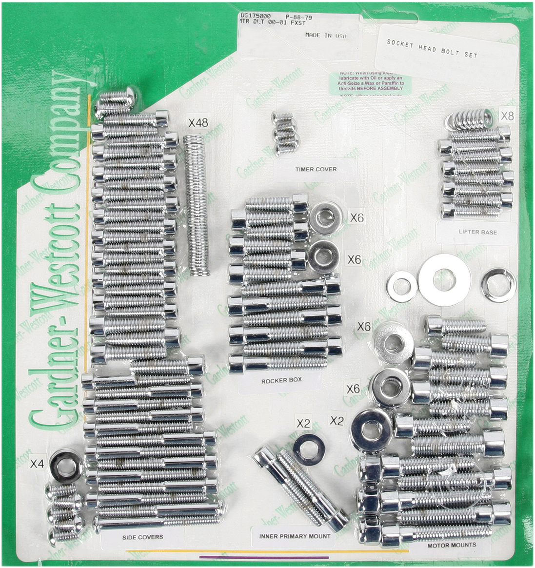 GARDNER-WESTCOTT Bolt Kit - Motor Set - Socket-Head - Softail P-88-79
