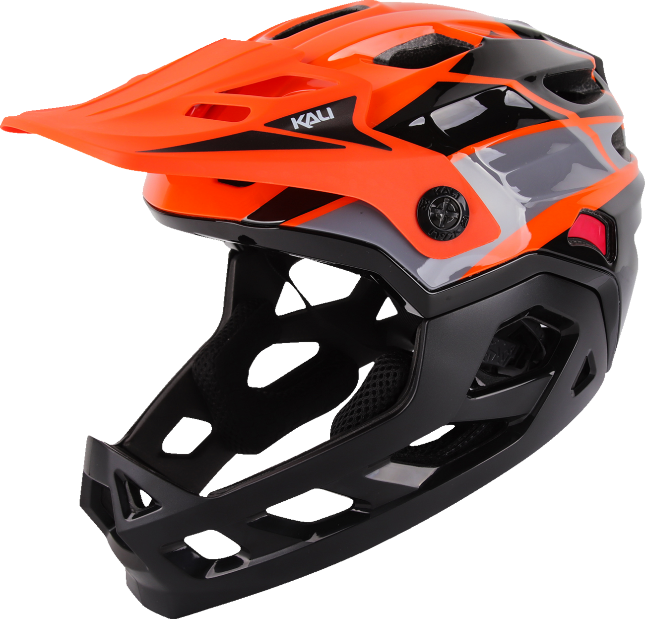 KALI Child Maya Full Face Helmet - Race - Gloss Orange/Gray/Black - OS 0221923312