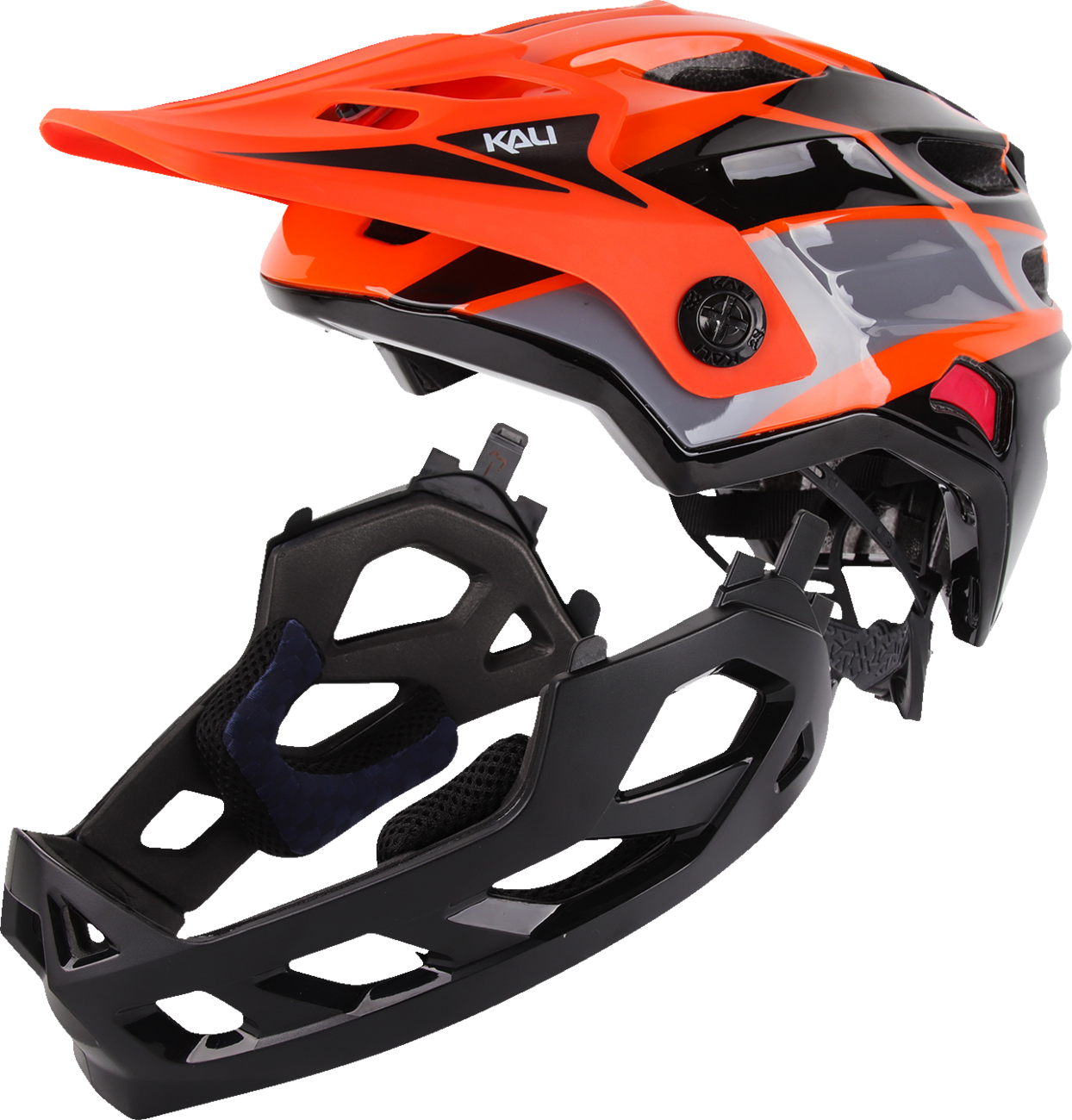 KALI Child Maya Full Face Helmet - Race - Gloss Orange/Gray/Black - OS 0221923312