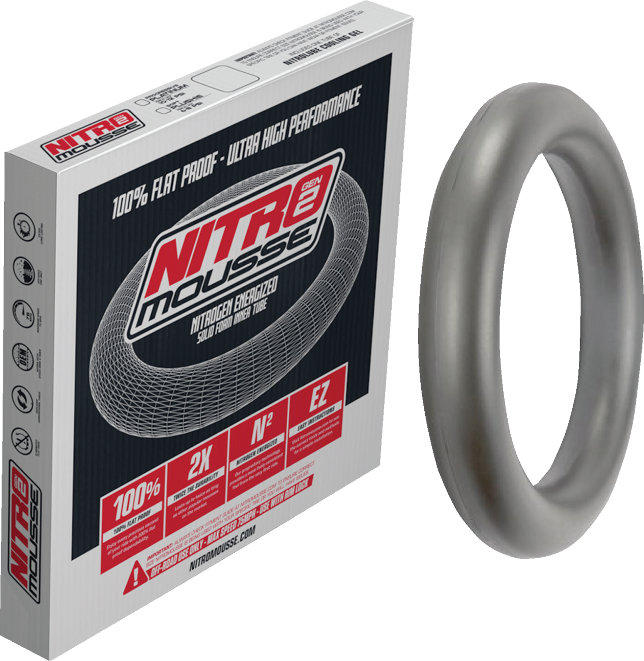 NITROMOUSSE Mousse Tube - Platinum - Standard - 140/100-18 NM18-345