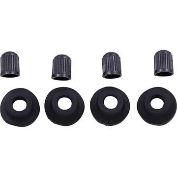 BOLT Valve Stem Grommet/Cap - Black - 4 Pack 2007-GRM