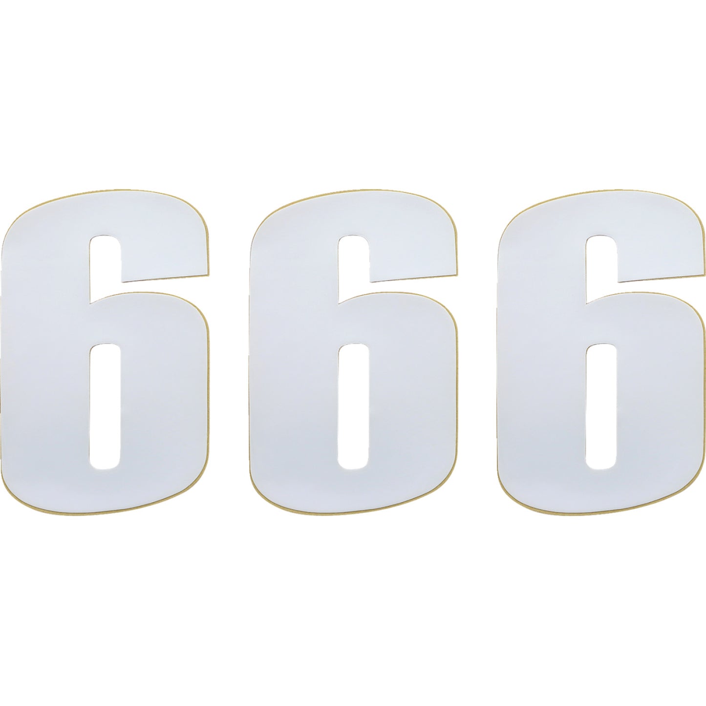 Moose Racing Race Number 6 - White - 6" 80106