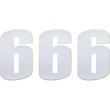 Moose Racing Race Number 6 - White - 6" 80106
