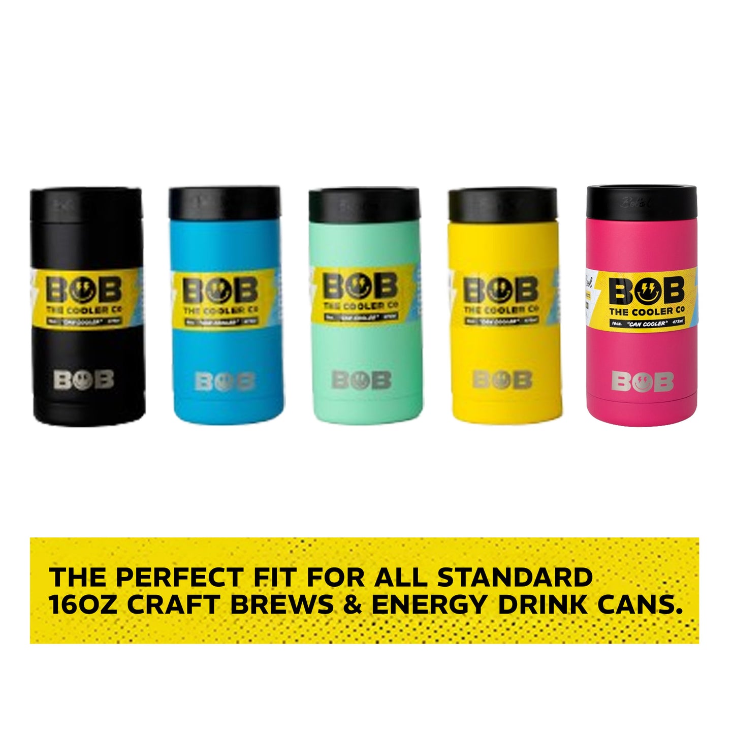 BOBs 16Oz Standard Double Wall Vacuum Insulated Can Cooler by BOB The Cooler Co