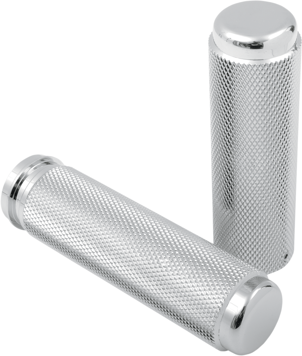 PINGEL Billet Grips - Knurled - TBW - Chrome 62197