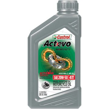 CASTROL Act Evo? Semi-Synthetic 4T Engine Oil - 20W-50 - 1 U.S. quart 15D7CF
