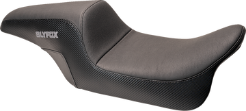 SLYFOX Drifter Seat - Gray Logo - Smooth Vinyl - Carbon Fiber - Dyna '06-'17 SlyFox4682B