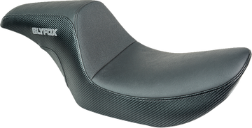 SLYFOX Drifter Seat - Gray Logo - Black Vinyl - Smooth - FXR '82-'00 SlyFox4681B