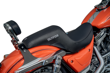 SLYFOX Drifter Seat - Gray Logo - Black Vinyl - Smooth - FXR '82-'00 SlyFox4681B