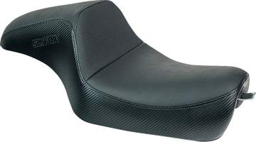 SLYFOX Drifter Seat - Black Logo - Black Vinyl w/ Slipstop - Carbon Fiber - XL '04-'22 4684A-slyfox