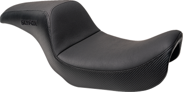 SLYFOX Drifter Seat - Black Logo - Black Vinyl w/ Slipstop - Carbon Fiber - Dyna '96-'03 4683A-slyfox