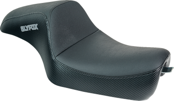 SLYFOX Drifter Seat - Gray Logo - Black Vinyl w/ Slipstop - Carbon Fiber - XL '04-'22 4684B-slyfox