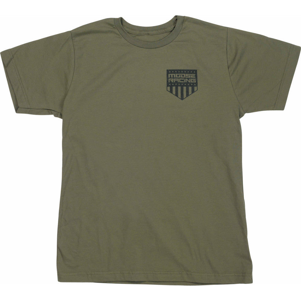 MOOSE OFFROAD Youth Salute T-Shirt - Olive - Large 3032-3696