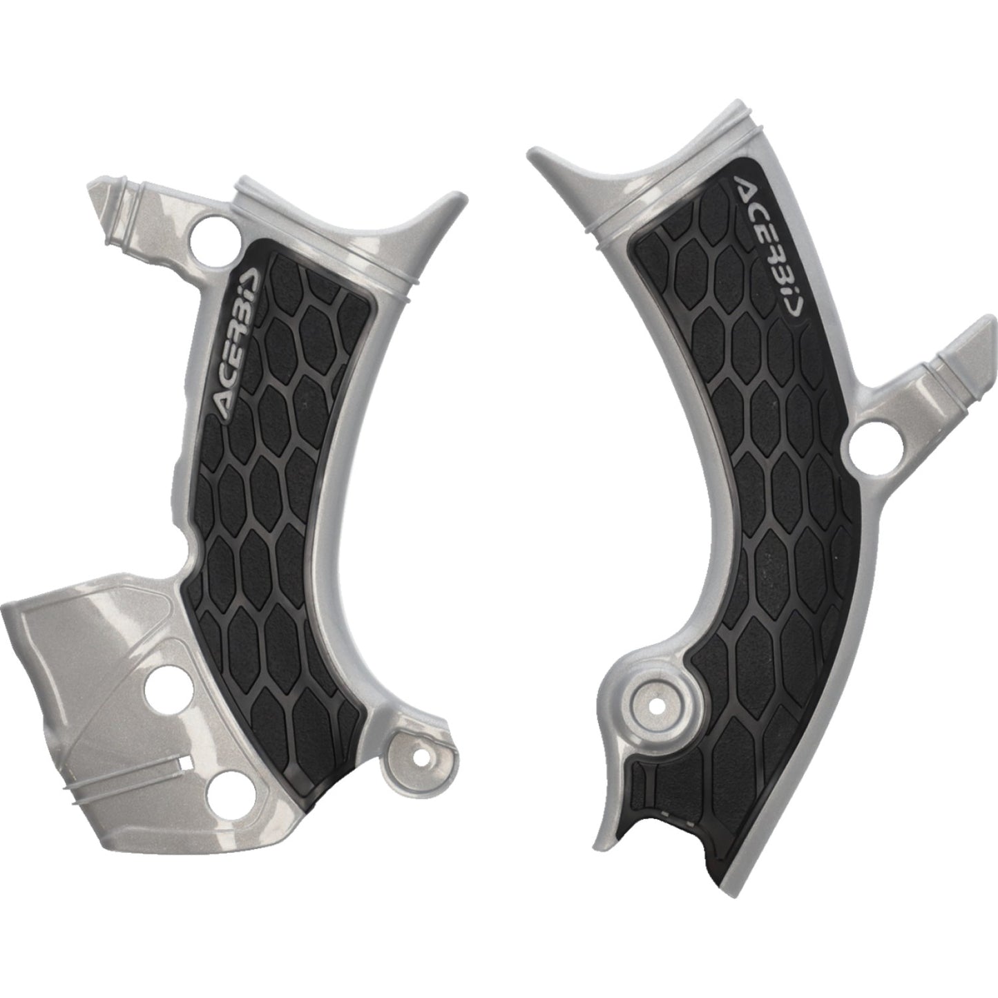 Acerbis X-Grip Frame Guards - Silver/Black - YZ 250F/450F 2981441015
