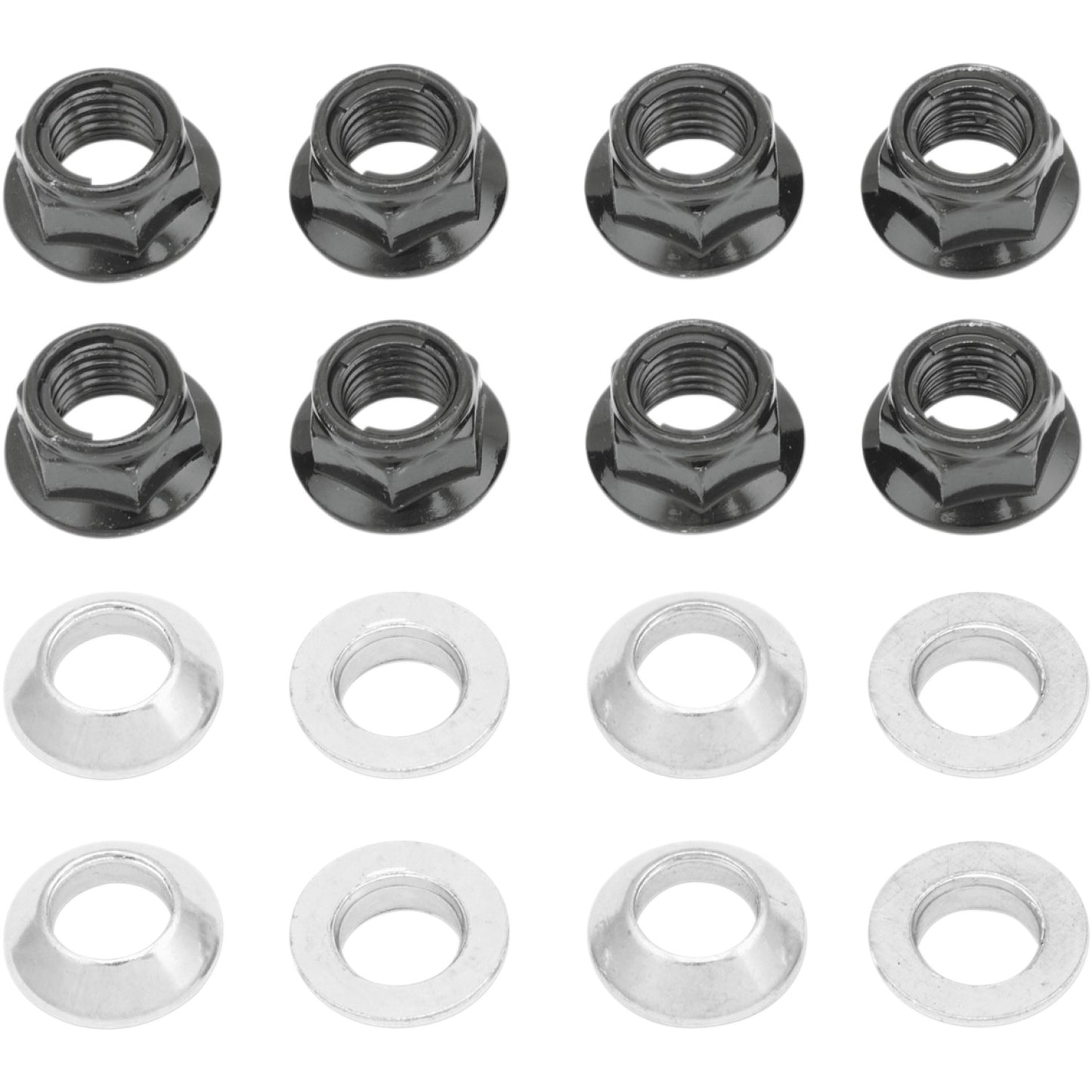 BOLT Flange Lug Nut - Locking - Silver - 8-Pack 2005-LUG.S