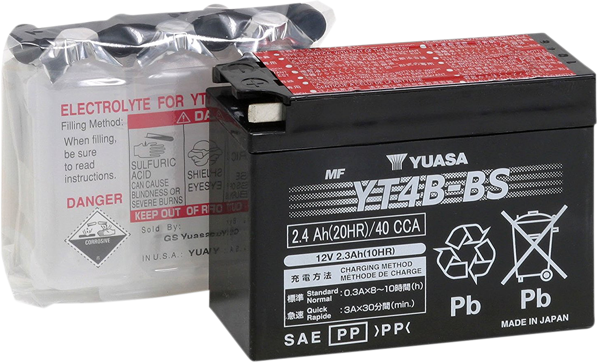 Yuasa AGM Battery - YT4B-BS - .12 L YUAM62T4B