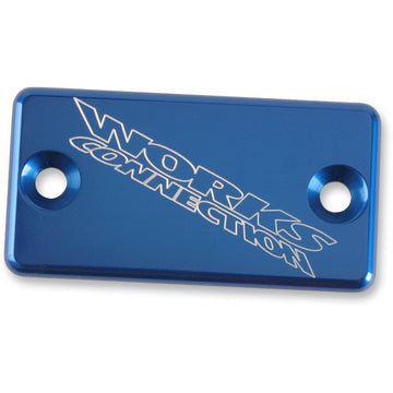 WORKS CONNECTION Anodized Billet Aluminum Front Brake Reservoir Cover - Blue 21-020