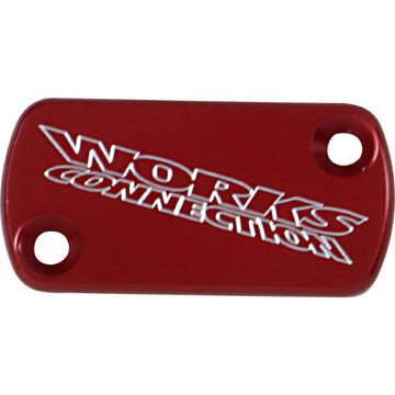 WORKS CONNECTION Anodized Billet Aluminum Front Brake Reservoir Cover - Red 21-005