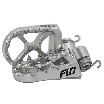Flo Motosports Footpegs Low Silver YAM 10mm Back 12mm Down by WPS