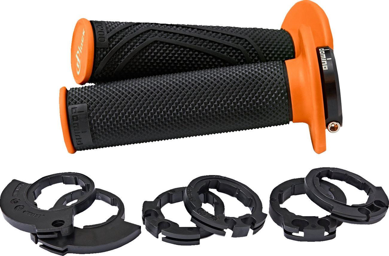 DOMINO D200 Lock-On Grips - Black/Orange D20046C4045H8-0