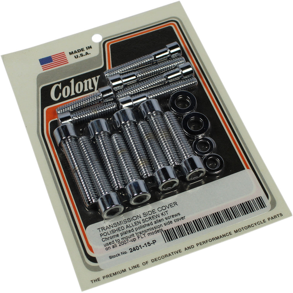 Colony Bolt Kit - Transmission Side Cover - Stock-Head - '07-'16 Touring 2401-15-P