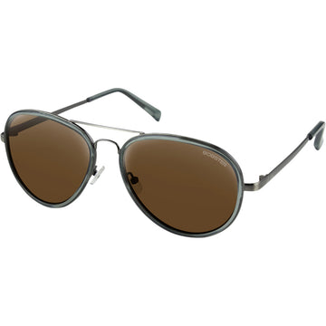 BOBSTER Goose Sunglasses - Gloss Clear Slate Gunmetal - Brown HD Silver Mirror Lens BGSE101HD