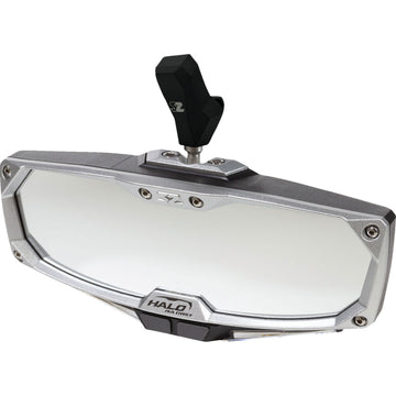 SEIZMIK Mirror - Halo R - Rear View w/LED Cabin Light - Rectangle - Black w/Silver Bezel - Each - CF Moto 56-18032KIT