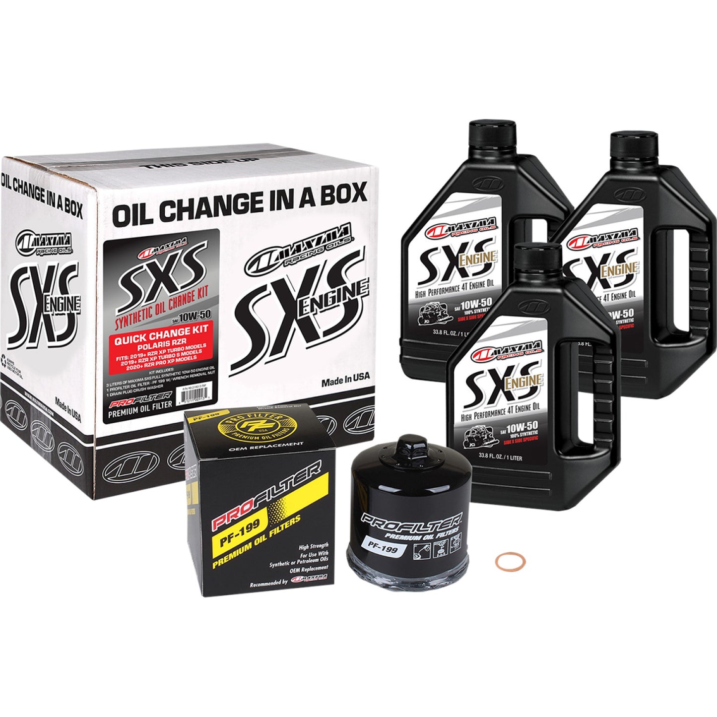 Maxima Racing Oil SXS Synthetic Oil Change Kit - Polaris Turbo - 10W-50 90-219013-TXP