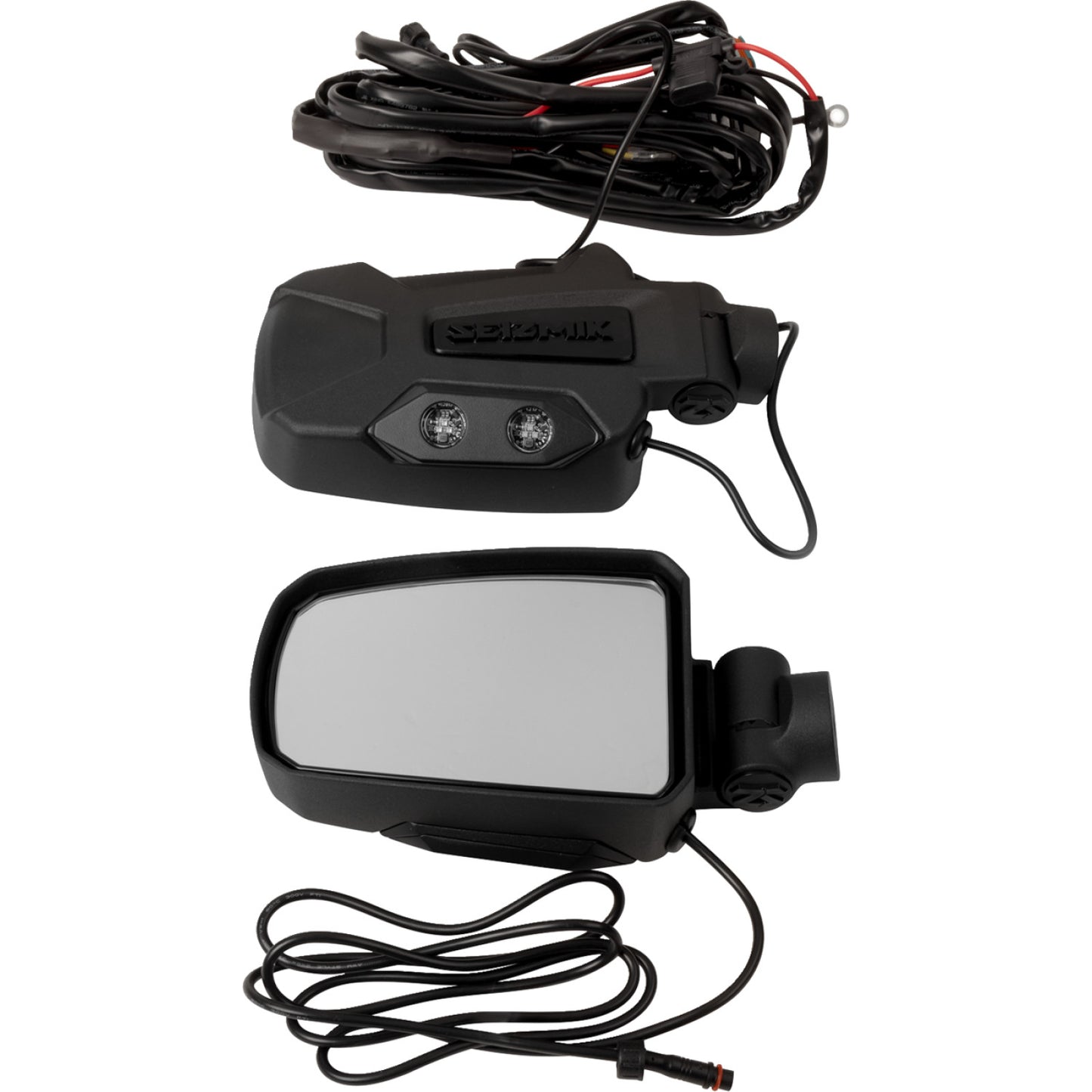 SEIZMIK Mirrors - Pursuit Night Vision - Side View - Rectangle - Black - 1.875"/2" ROPS - Pair 56-18087KIT