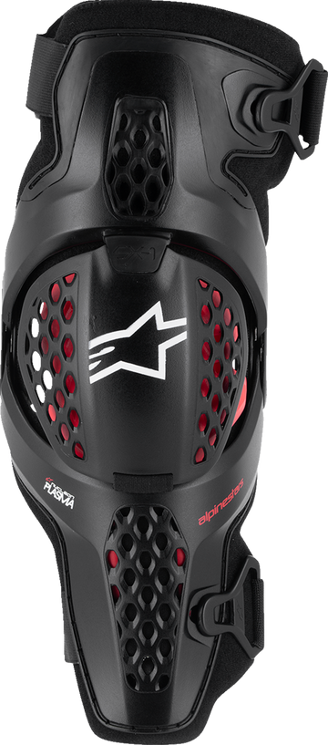 ALPINESTARS SX-1 Plasma Knee Guards - Black/Red/Cool Gray - 2XL 6500326-1498-2X
