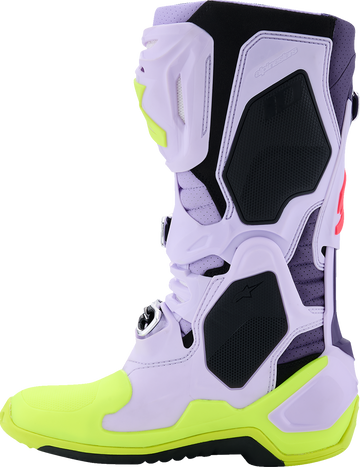 ALPINESTARS Tech 10 Supervented Boots - Purple/Fluorescent Yellow/Diva Pink - US 8 / EU 42 2010520-3150-8