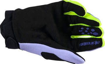 ALPINESTARS Youth Full Bore V2 Gloves - Purple/Fluo Yellow - 2XS 3540226-3175-2XS